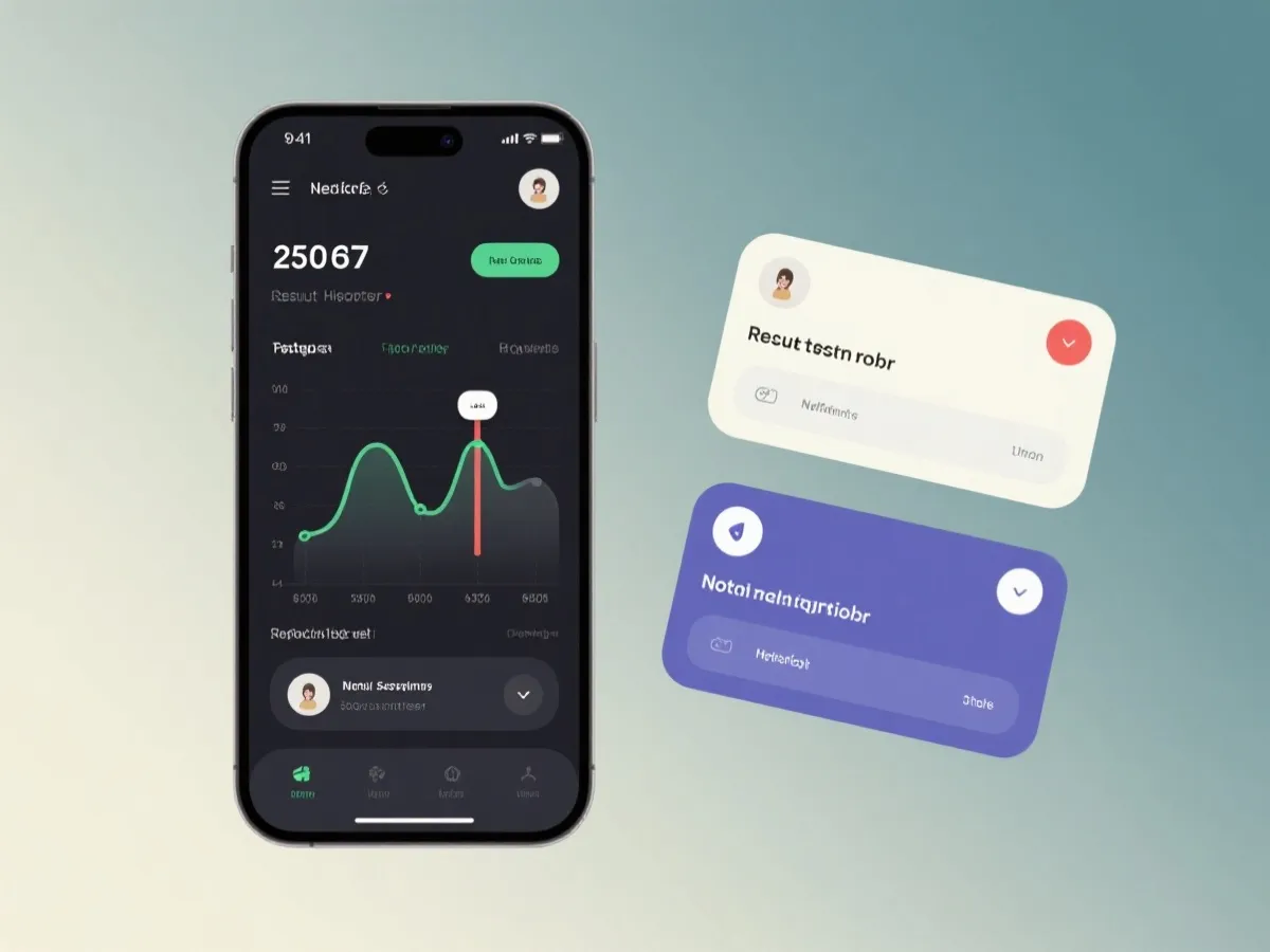 移动端开奖查询界面示意图